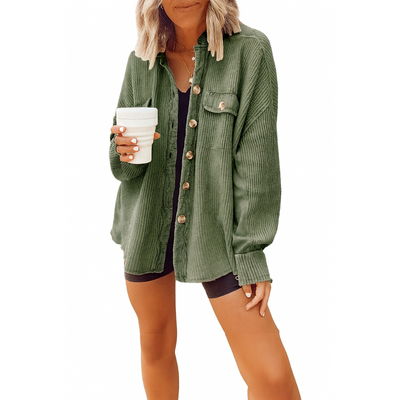 Waffle Knit Button Down