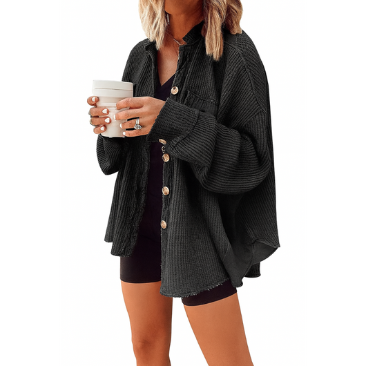 Waffle Knit Button Down