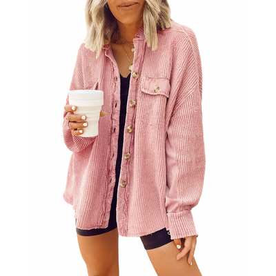 Waffle Knit Button Down