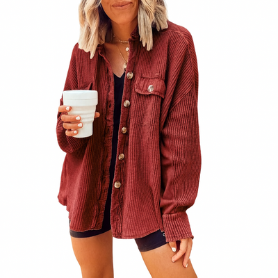 Waffle Knit Button Down